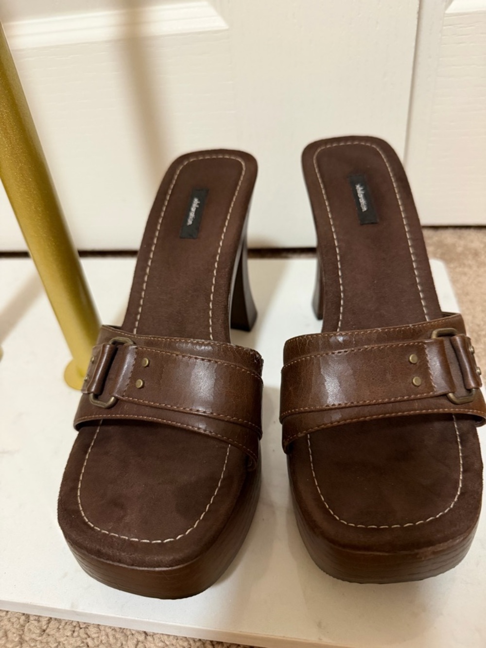 Women’s Brown Platform Mule Heels